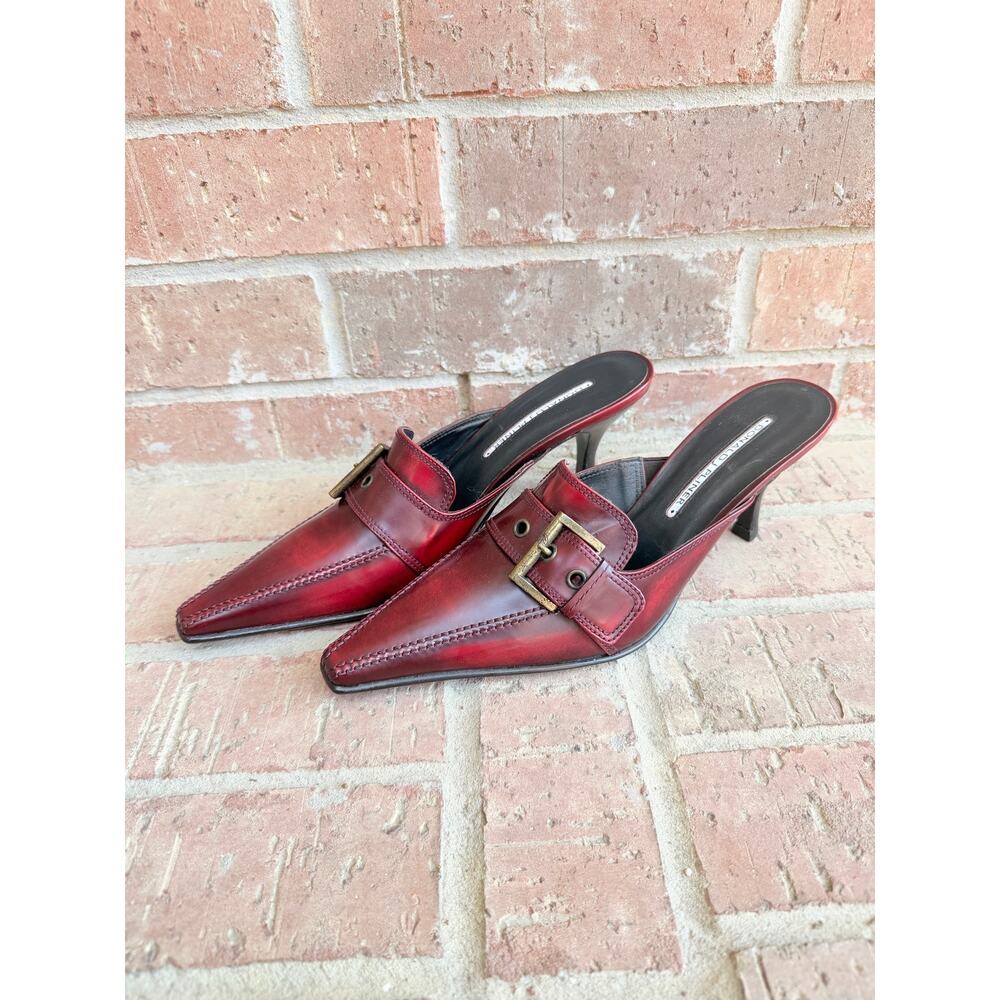 Donald J. Pliner Vintage Red Mules Heels Size 9 New! - Picture 3 of 10